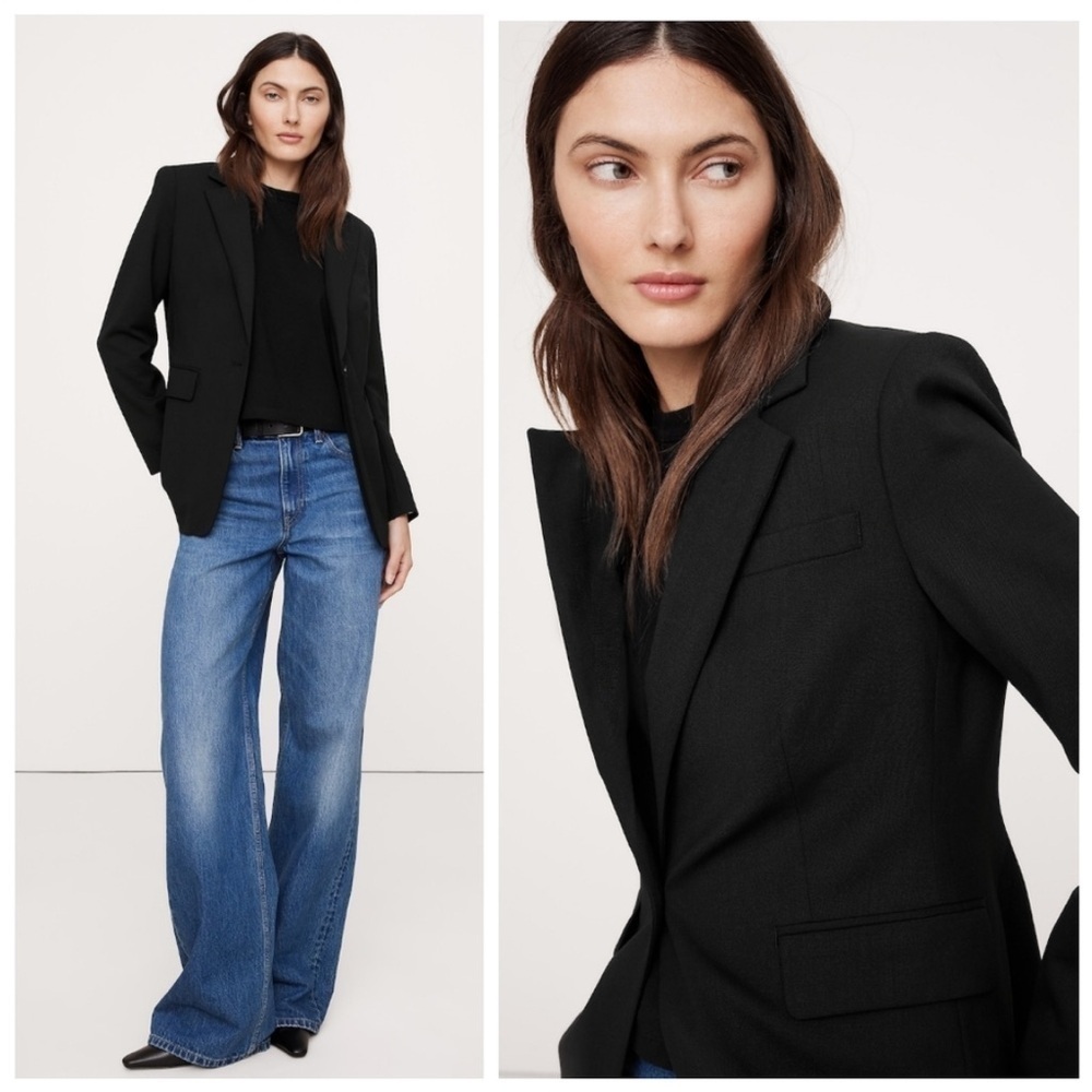 NWT! Banana Republic Black Slim Italian Wool Blazer - Multiple Sizes 🔹